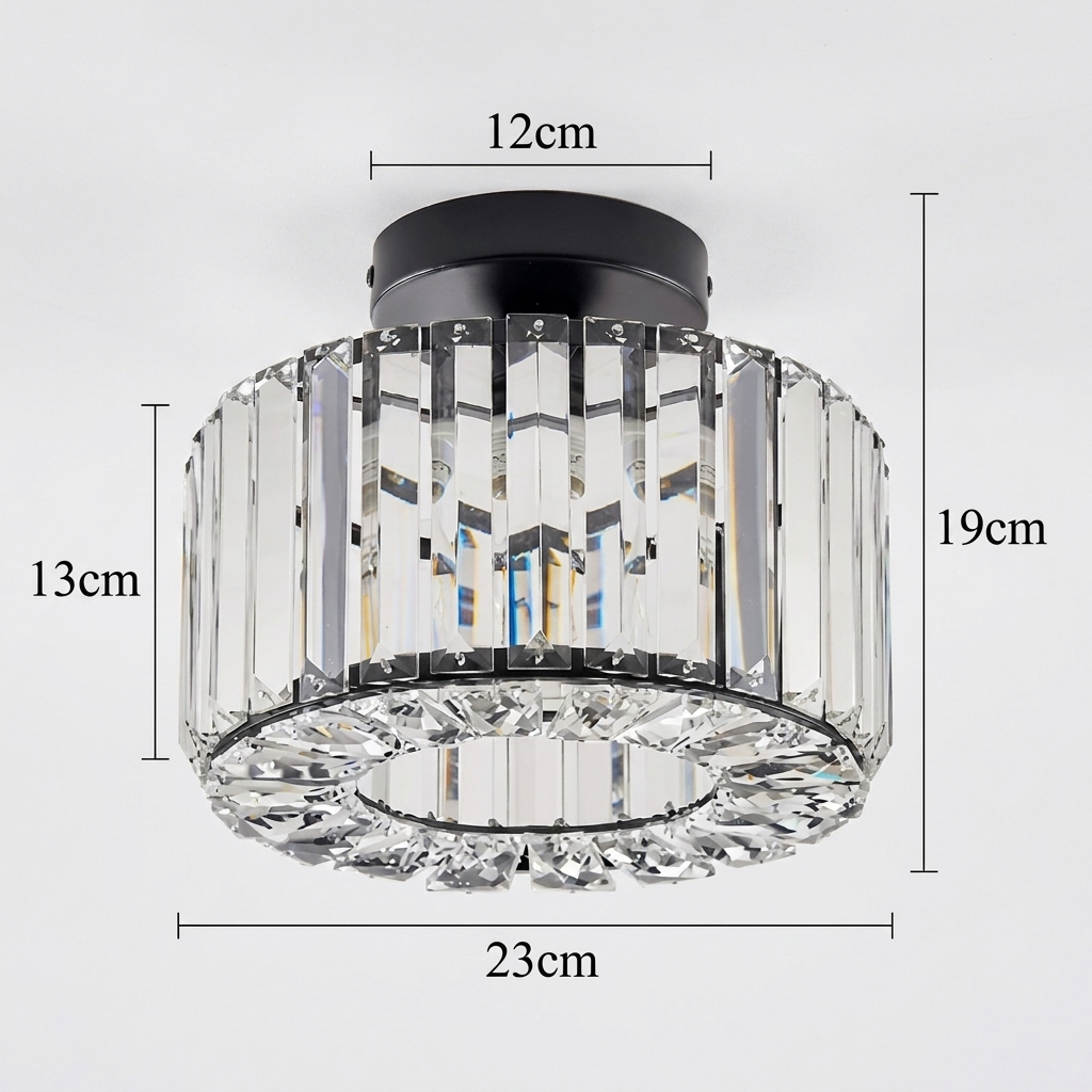Elegant Crystal Flush Mount Ceiling Light Fixture – Modern LED Ceiling Lamp for Living Room and Bedroom Decor