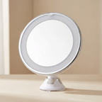 Makeup Mirror 10x Magnification LED Lighted 360 Degree Rotation Suction Mount