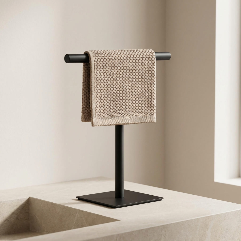 Hand Towel Rack, Freestanding Design, Metal Construction