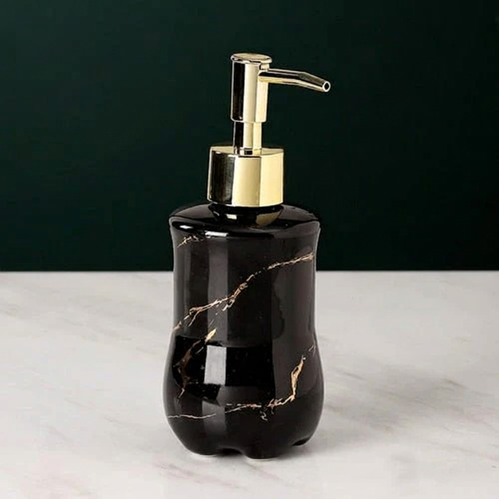 Liquid Soap Dispenser Marble Finish Pump Decorative Countertop