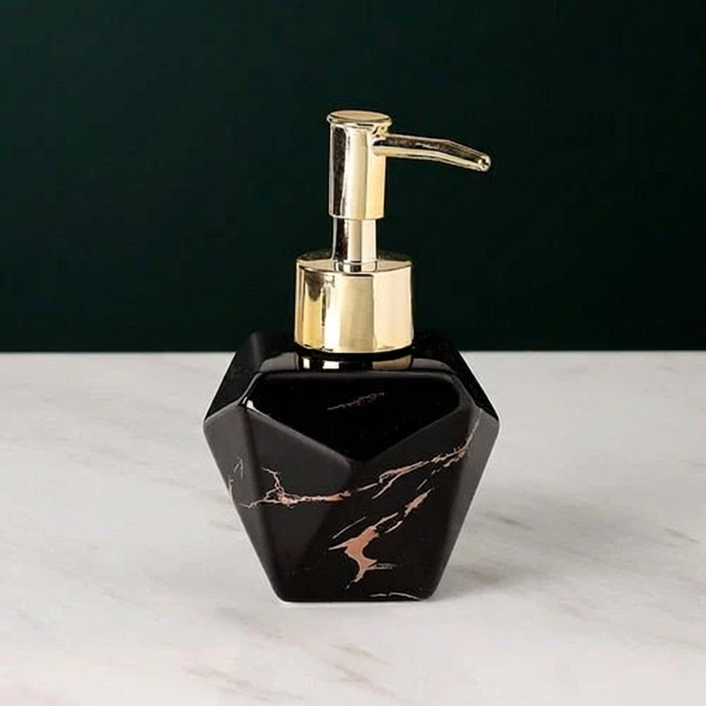Liquid Soap Dispenser Marble Finish Pump Decorative Countertop