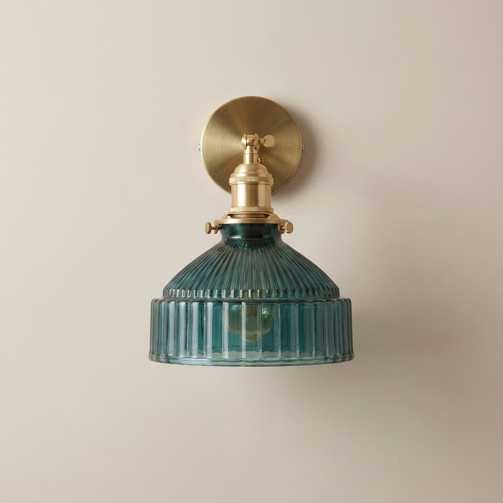 Wall Sconce Glass Brass E26 Hardwired Dome Indoor Decorative Light Fixture