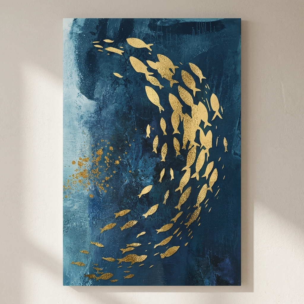 Canvas Print Blue Sea Ocean View Cotton Unframed Coastal Wall Art Decor