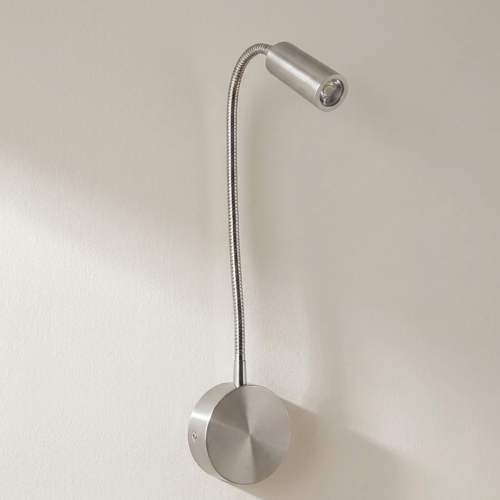 Gooseneck Wall Reading Light, 3W LED, Aluminum Body, 110–240V
