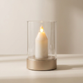 LED Candle Lamp, Glass Cylinder, USB Rechargeable, Motion Control