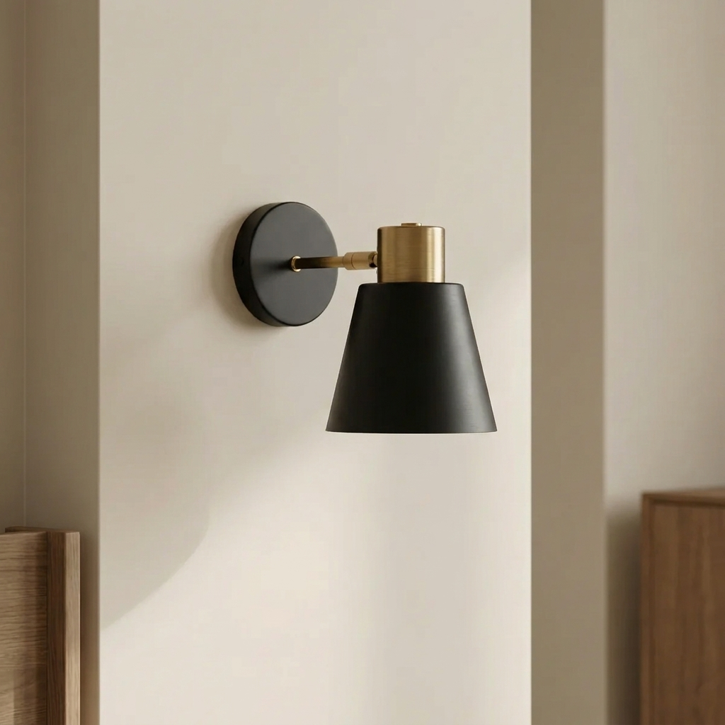 Adjustable Wall Lamp with Cone Shade - Wall Sconce Lighting for Reading and Ambient Use