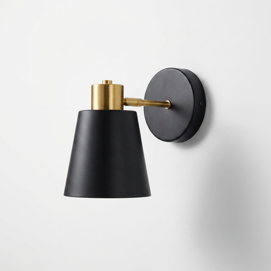 Adjustable Wall Lamp with Cone Shade - Wall Sconce Lighting for Reading and Ambient Use