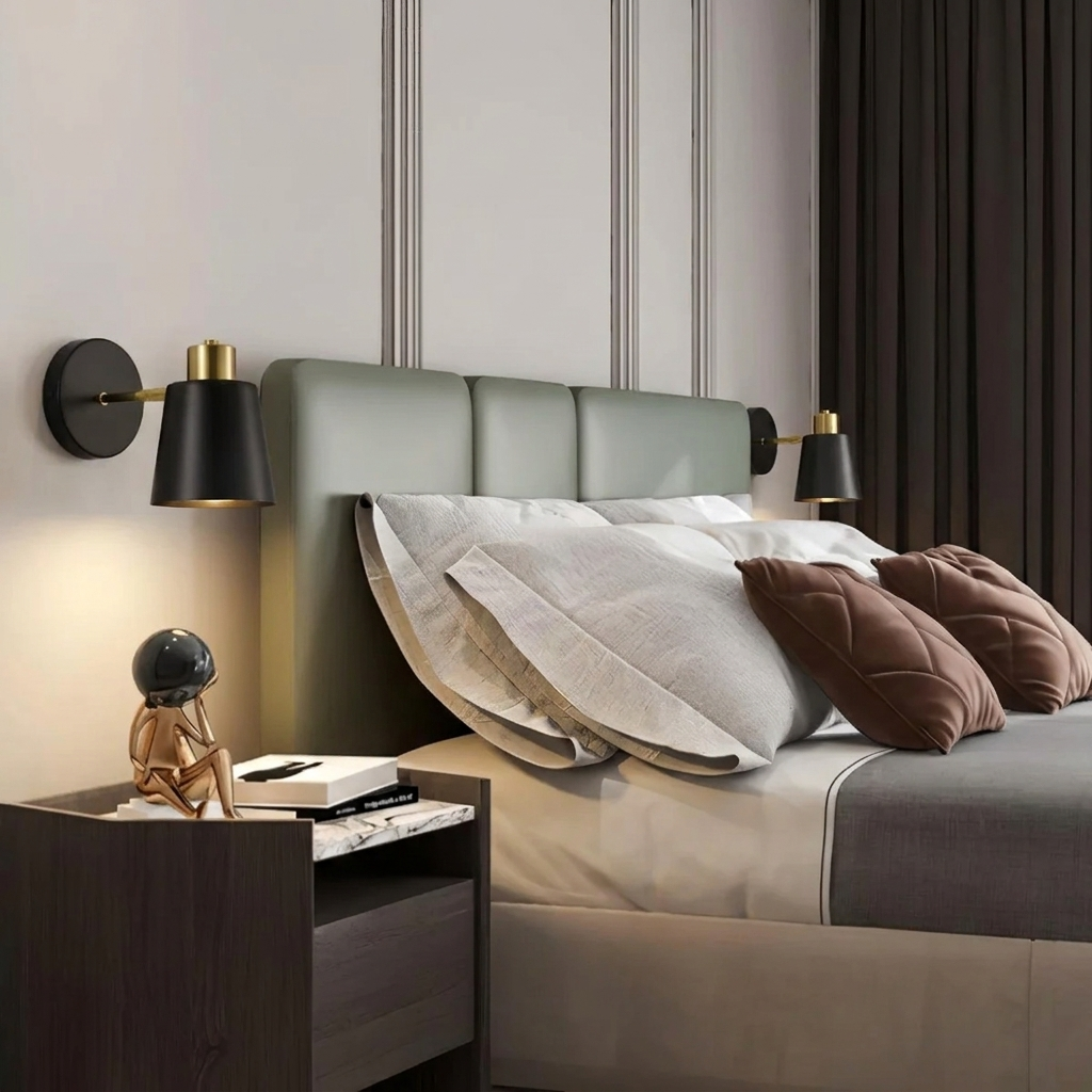 Adjustable Wall Lamp with Cone Shade - Wall Sconce Lighting for Reading and Ambient Use