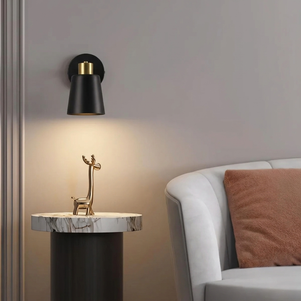Adjustable Wall Lamp with Cone Shade - Wall Sconce Lighting for Reading and Ambient Use