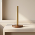 Countertop Paper Towel Holder, Walnut Base, Aluminum Pole