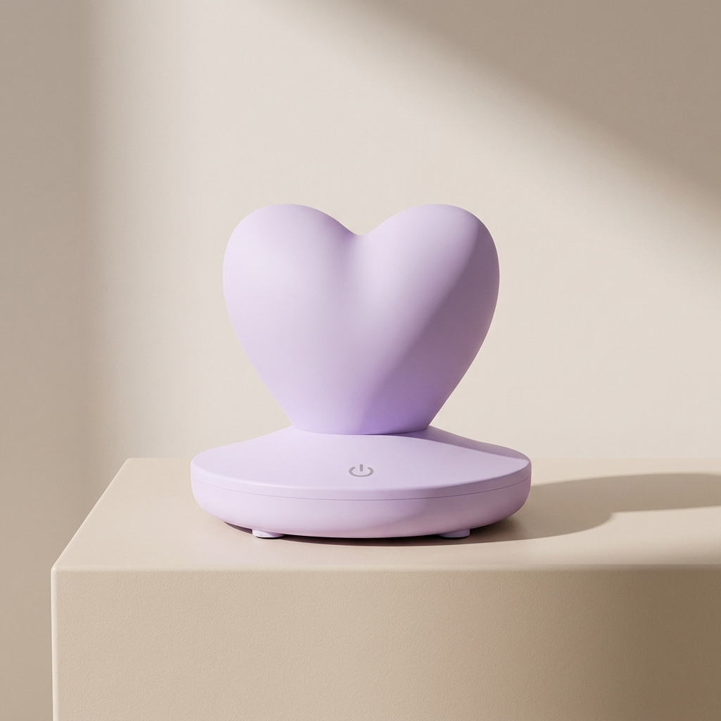 Heart-Shaped Touch Night Light, ABS, Touch-Activated, 3 Color Options