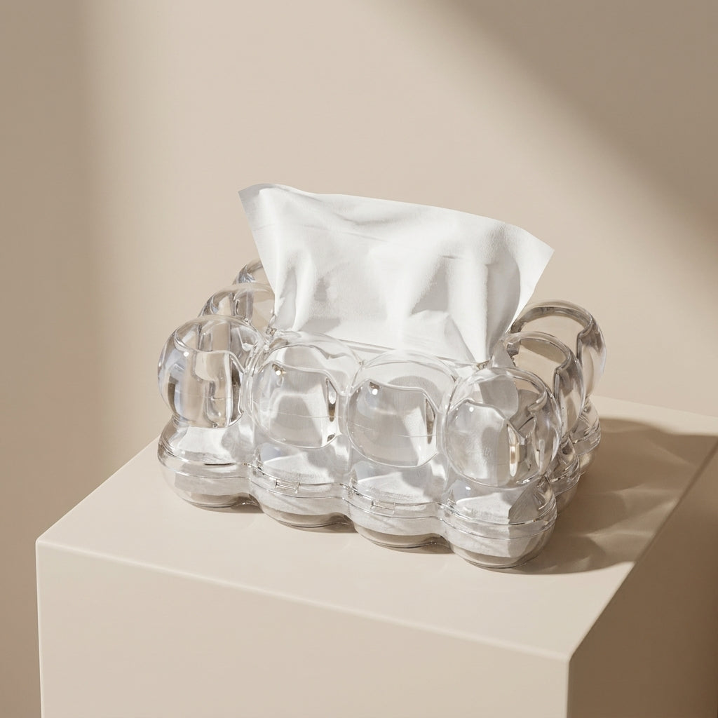 Tissue Box Cover Bubble Design Transparent Standard Size