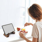 Cookbook Stand Adjustable Wooden Recipe Tablet Holder
