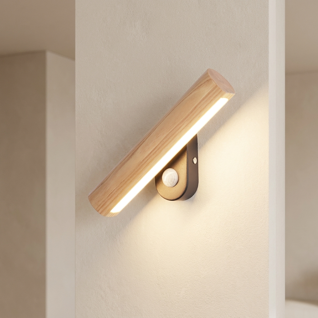 Rotatable LED Wall Sconce, Wood Finish, Dual Color Temperature, 2 Sizes