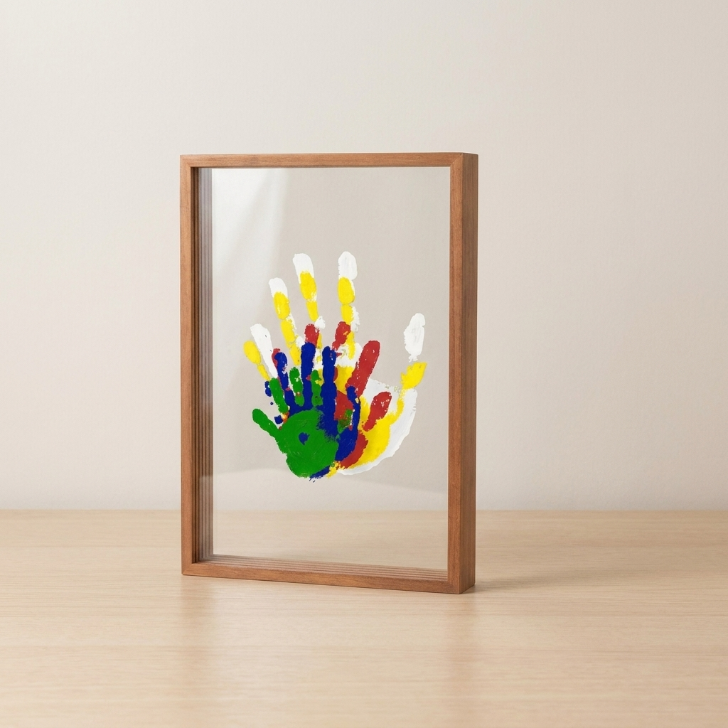 Baby Memory Frame Wood Handprint Footprint Kit