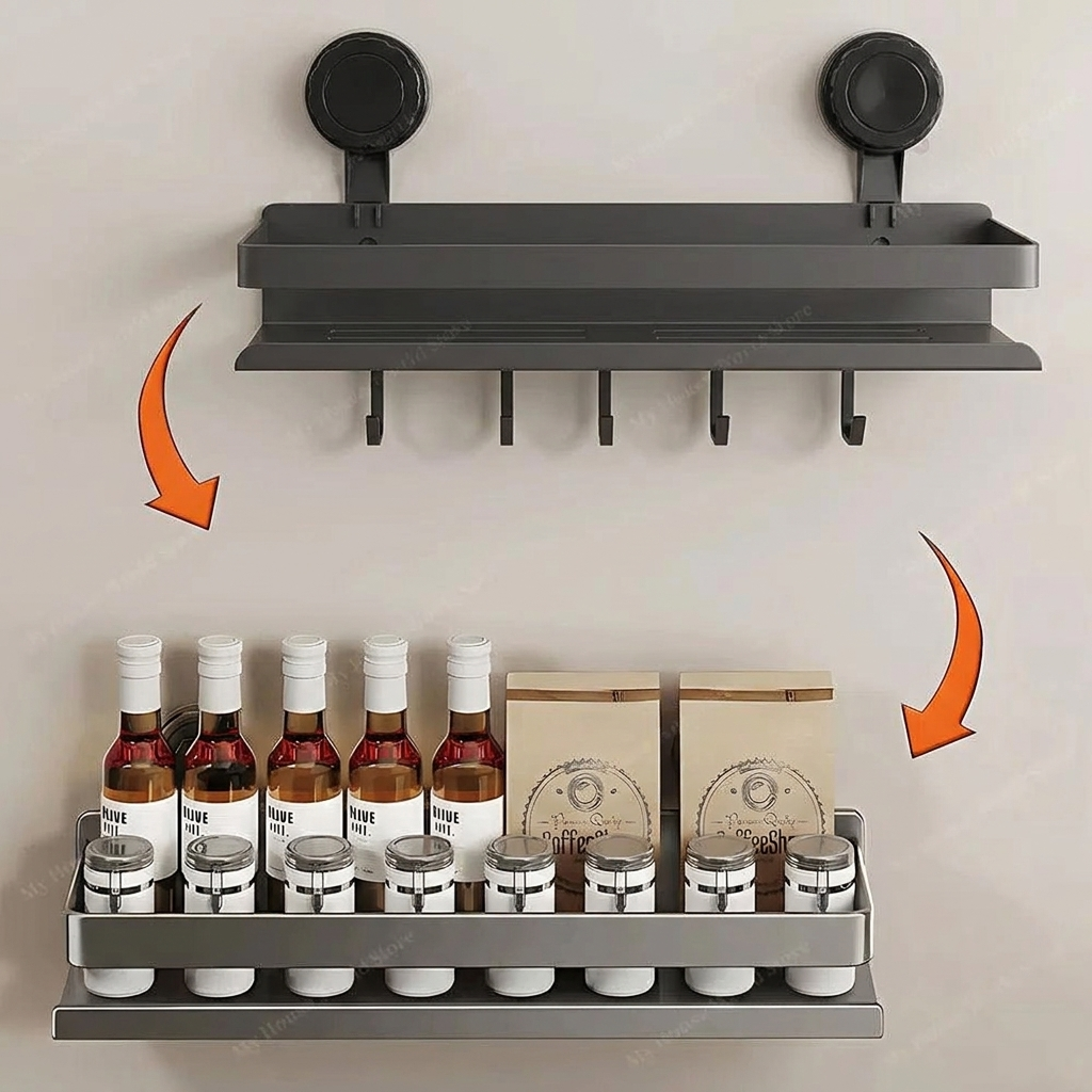 Spice Rack Organizer Wall Mounted Suction Cup