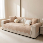 Cotton Velvet Quilted Sofa Cover Non Slip Backing Indoor Furniture Cover