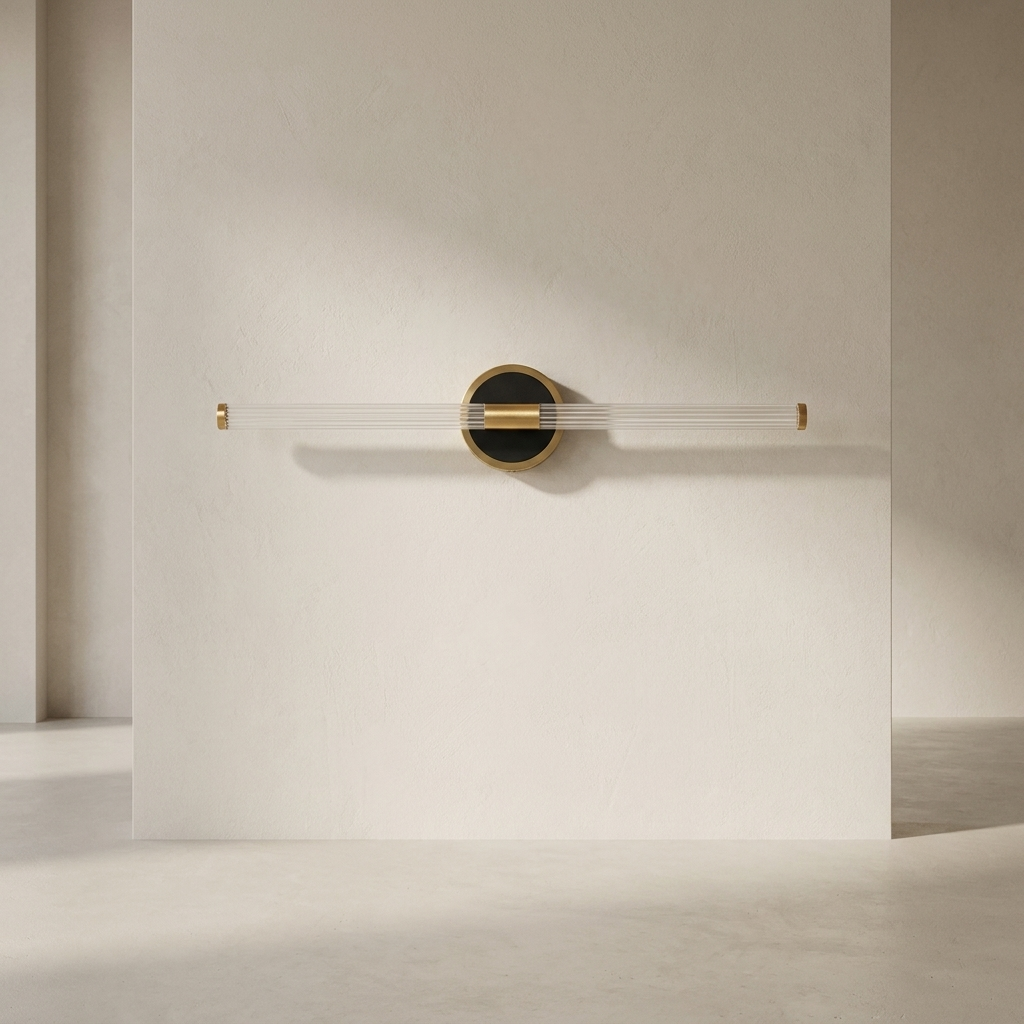 Wall Lamp Black Metal Acrylic Mirror Front Integrated LED Vanity Fixture