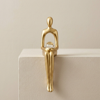 Figurine Resin Metallic Gold Abstract Decorative Sculpture