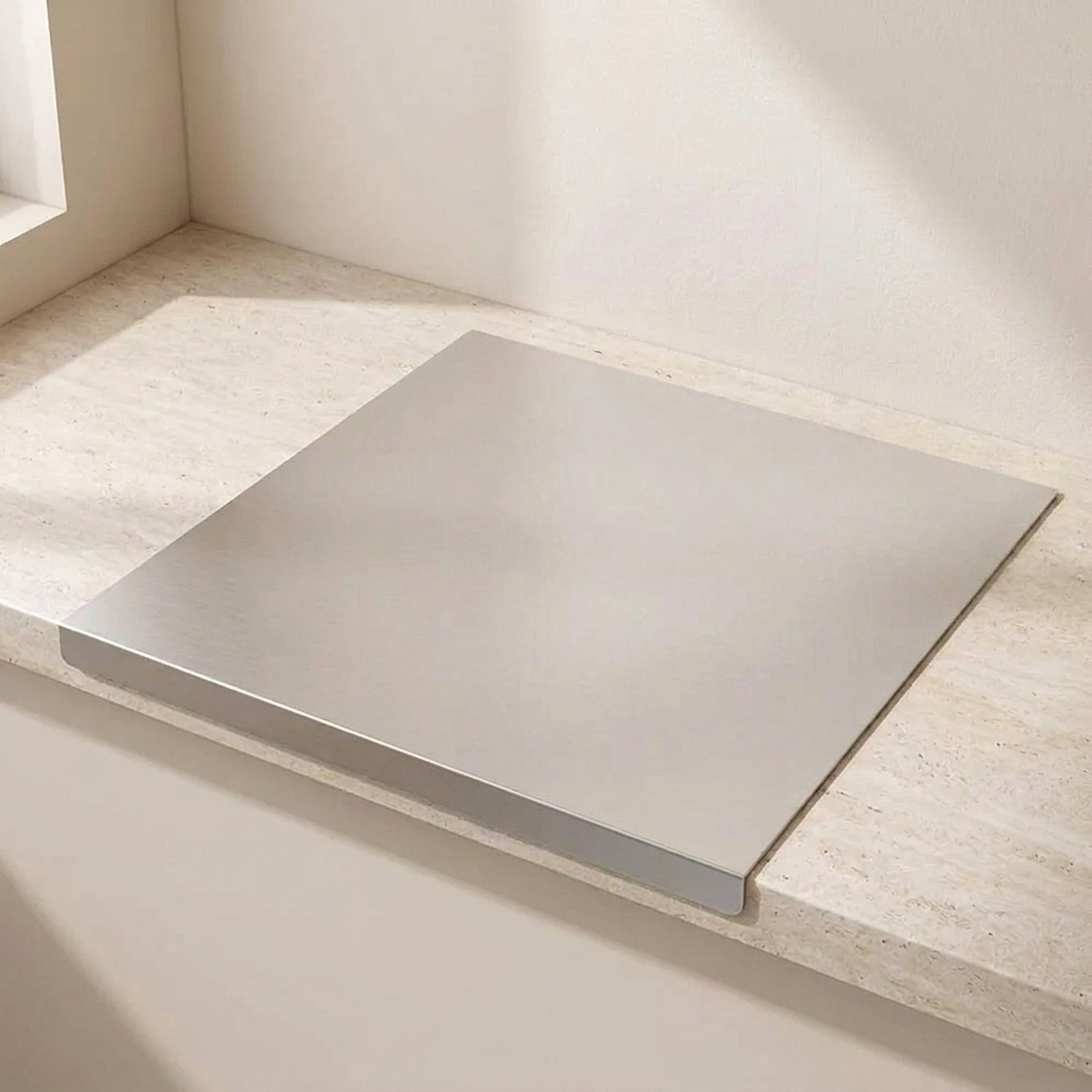Stainless Steel Cutting Board, Raised Edge, Dishwasher Safe