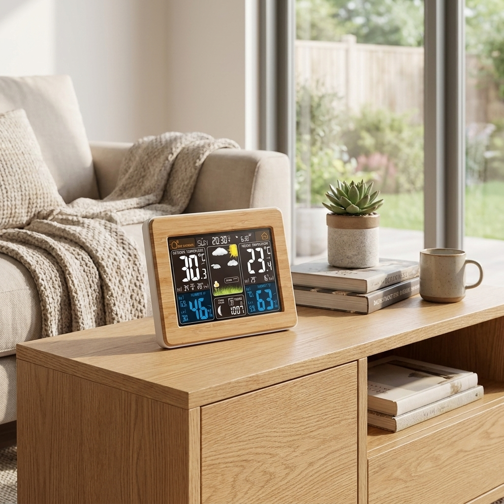Wireless Weather Station, Color LCD Display, Indoor/Outdoor Sensor, USB Powered