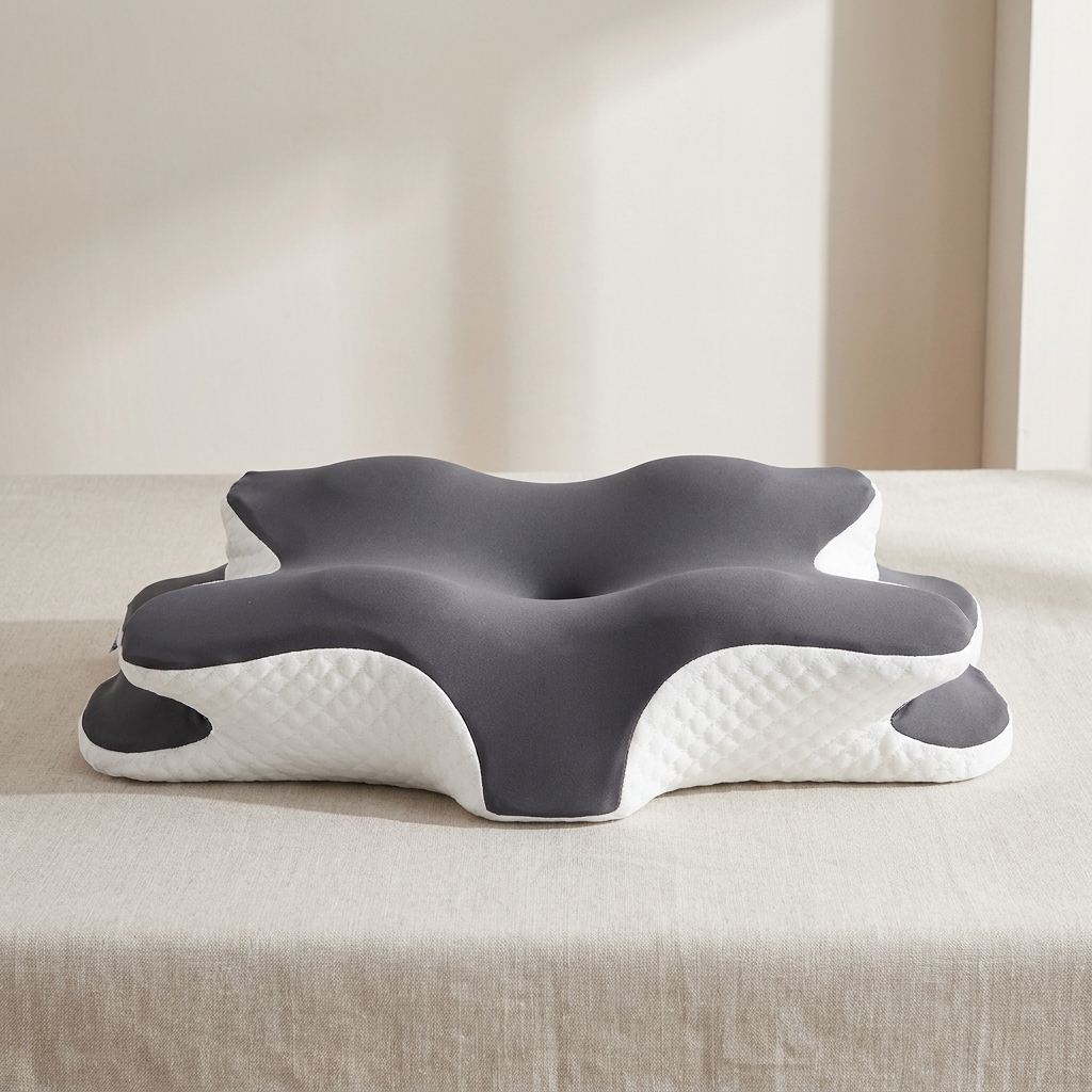 Memory Foam Pillow Adjustable Height Contoured Design Polyester Cover