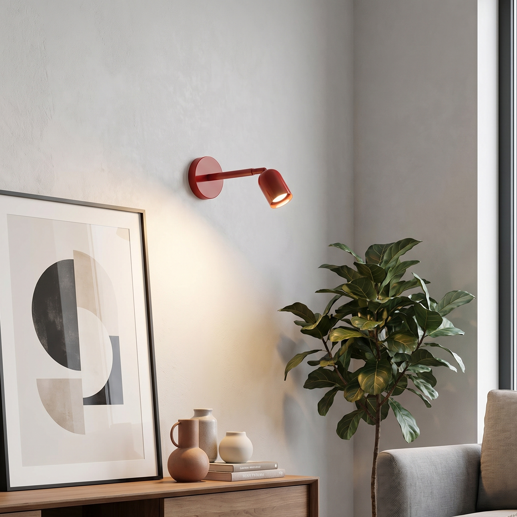Adjustable Wall Sconce, Rotatable Arm, Iron Frame, Wall Mounted