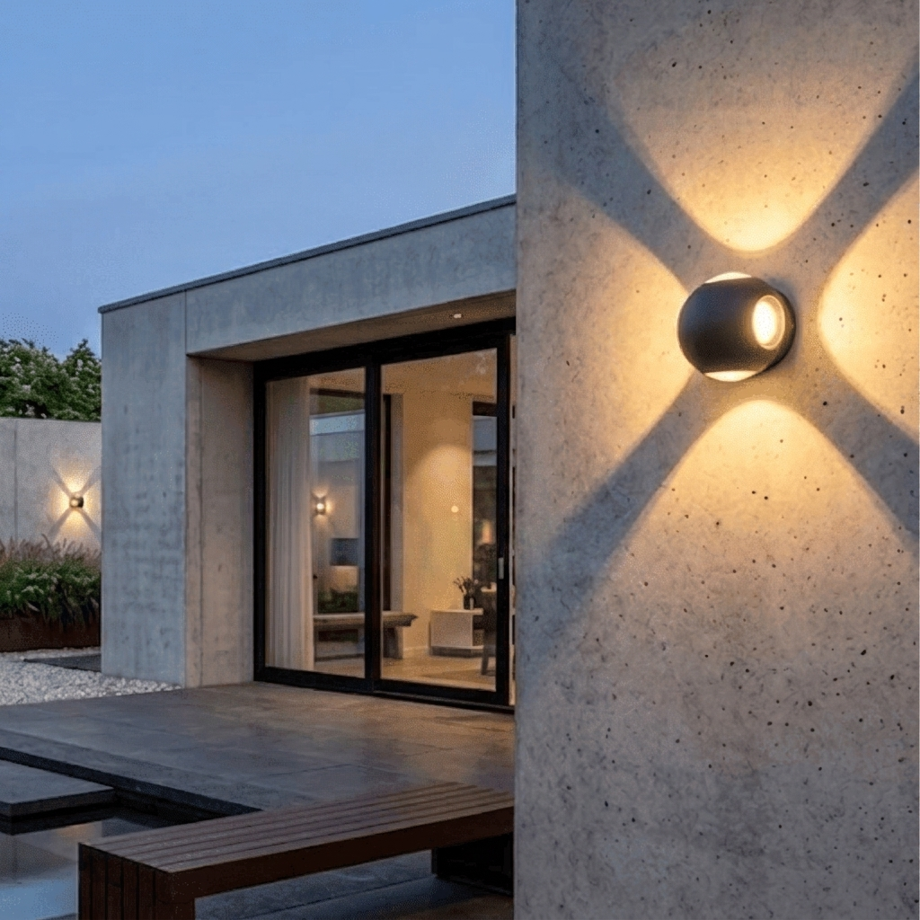 Outdoor Wall Lamp Metal LED Waterproof Exterior Porch and Patio Lighting Fixture