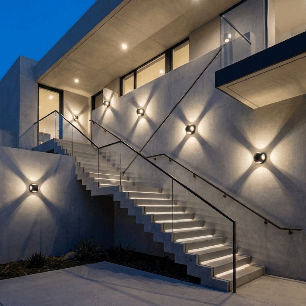 Outdoor Wall Lamp Metal LED Waterproof Exterior Porch and Patio Lighting Fixture