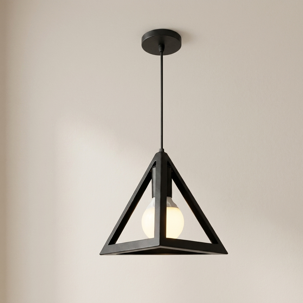 Pendant Light Iron Triangle Open Frame Ceiling Mounted