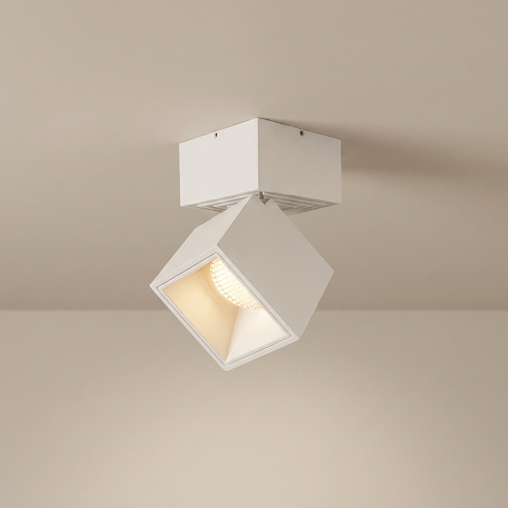 Adjustable Cube LED Ceiling Light, Semi-Flush Mount, Dimmable, Aluminum