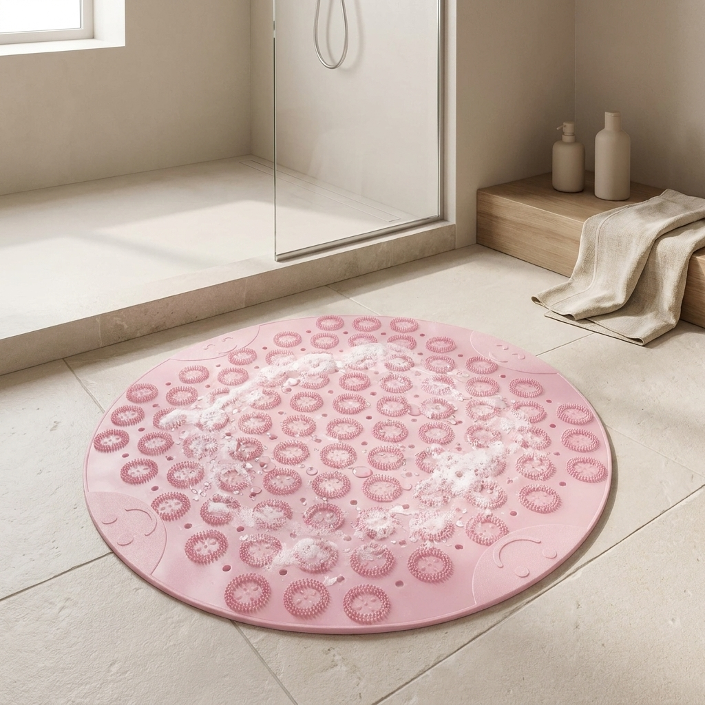 Non-Slip Bath Mat, PVC, Textured Surface, Massage Dots