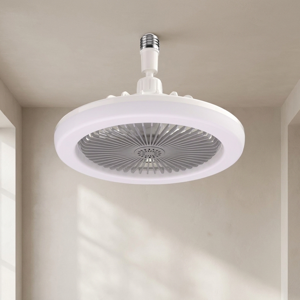 Ceiling Fan Light Flush Mount LED Dimmable Remote Control E27