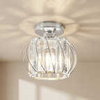 Flush Mount Ceiling Light, Glass Shade, E27 Fitting, Single Light