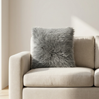 Decorative Cushion, Tibetan Lambskin Front, Polyester Fiber Filling