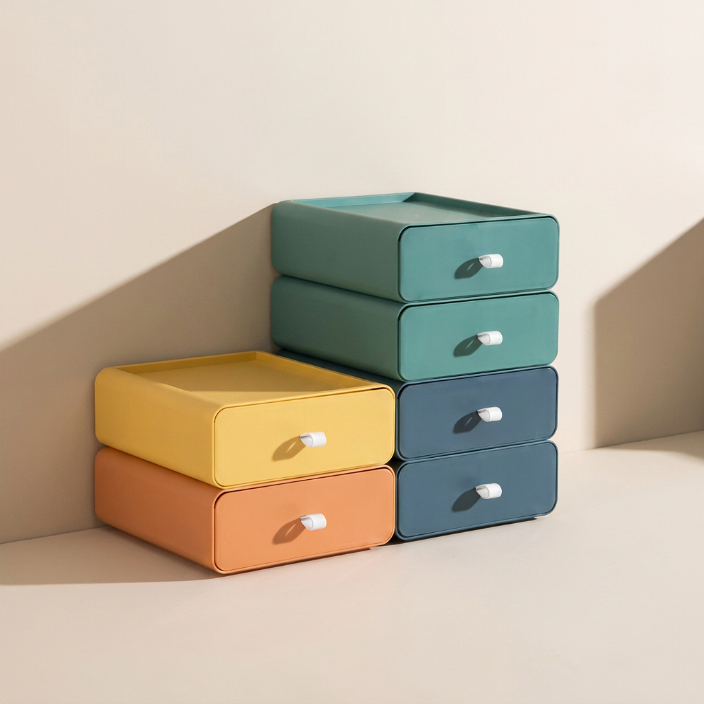 Storage Boxes Plastic Stackable Drawer Organizer