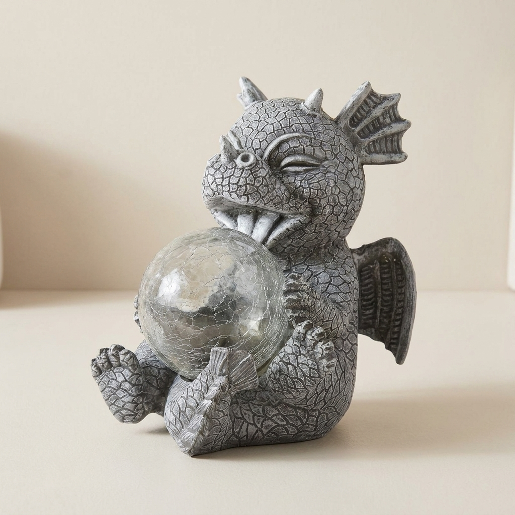 Table Lamp Resin Dragon Design LED Dimmable Rechargeable