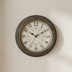 Wall Clock Solid Wood Silent Quartz Rustic Vintage Design