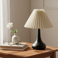 Table Lamp Metal Fabric Shade Dimmable LED USB Powered