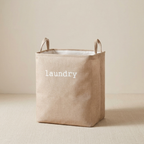 Laundry Basket Foldable Microfiber Storage Bin Reinforced Handles