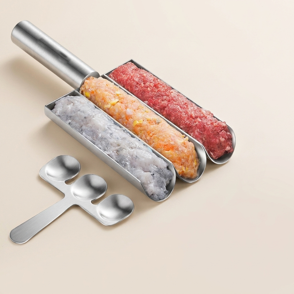 Meatball Maker Stainless Steel Four Section Manual Kitchen Tool