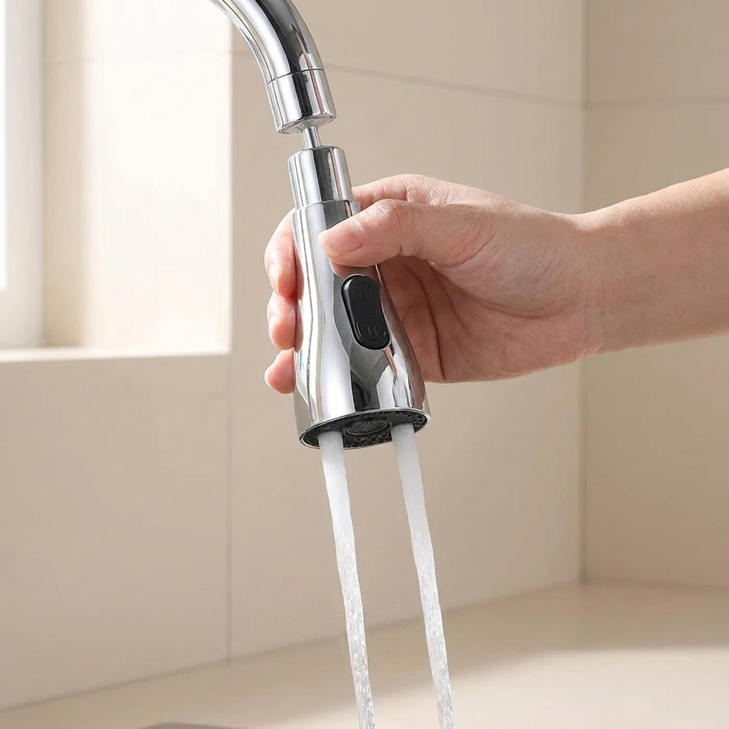 Faucet Sprayer Head, ABS Plastic, 360-Degree Swivel, 3 Spray Modes
