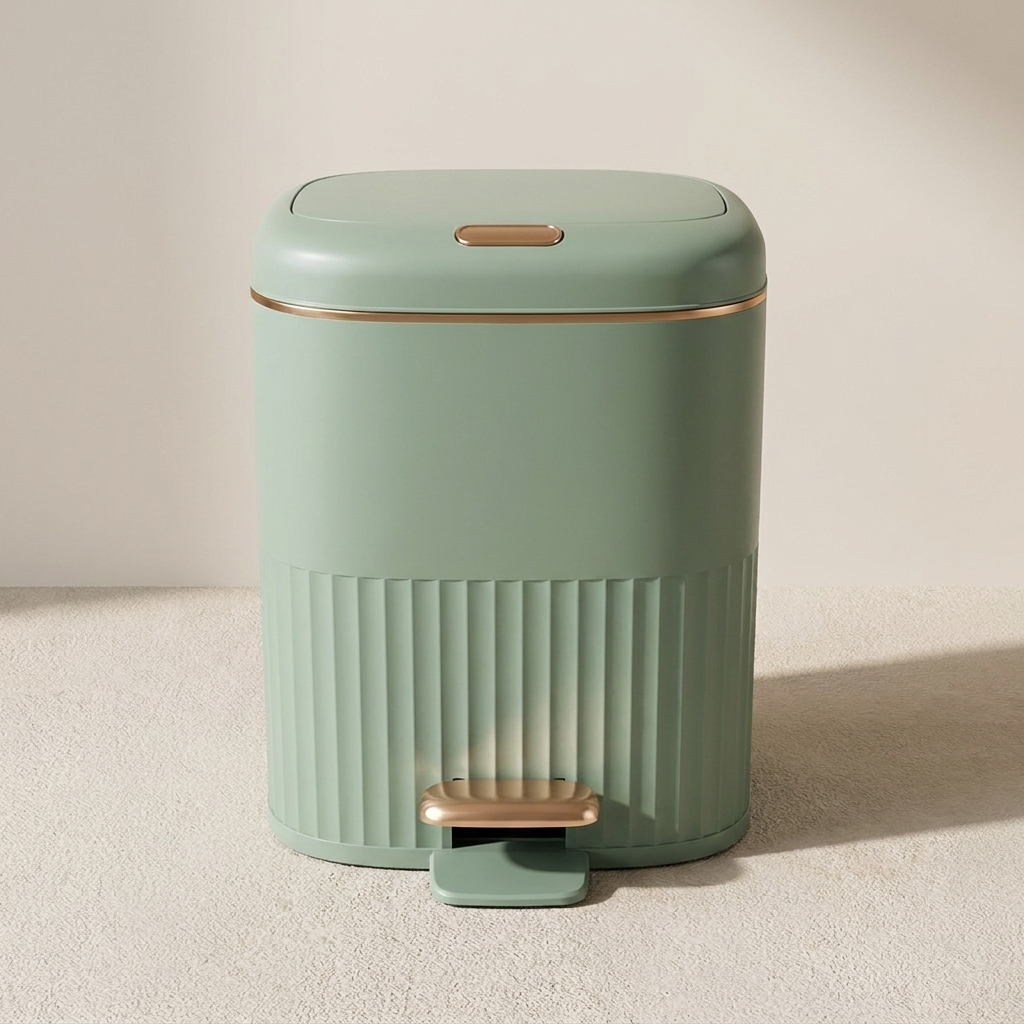 Trash Can Pedal Operated Waste Bin Modern Design