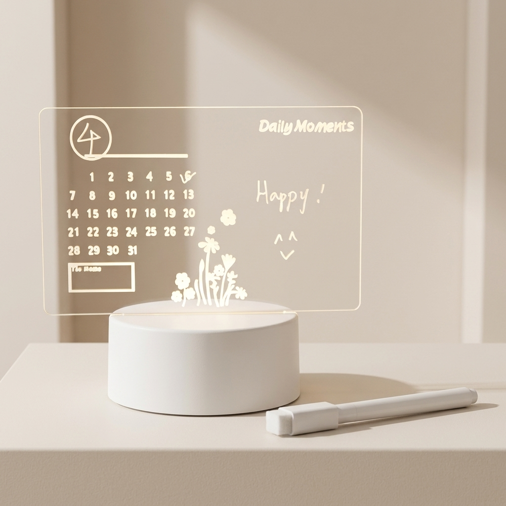 Table Lamp LED Dimmable Acrylic Note Board Compact Design