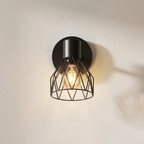 Adjustable Spotlight Fixture Black Metal Wire Cage Ceiling Wall Mount