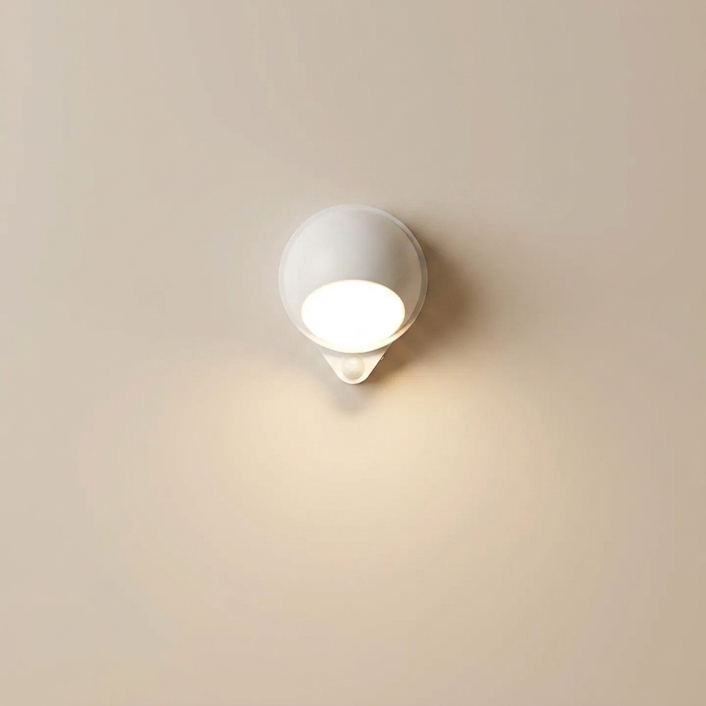 LED Motion Sensor Night Light Set of 2 USB Rechargeable Touch Switch White Light