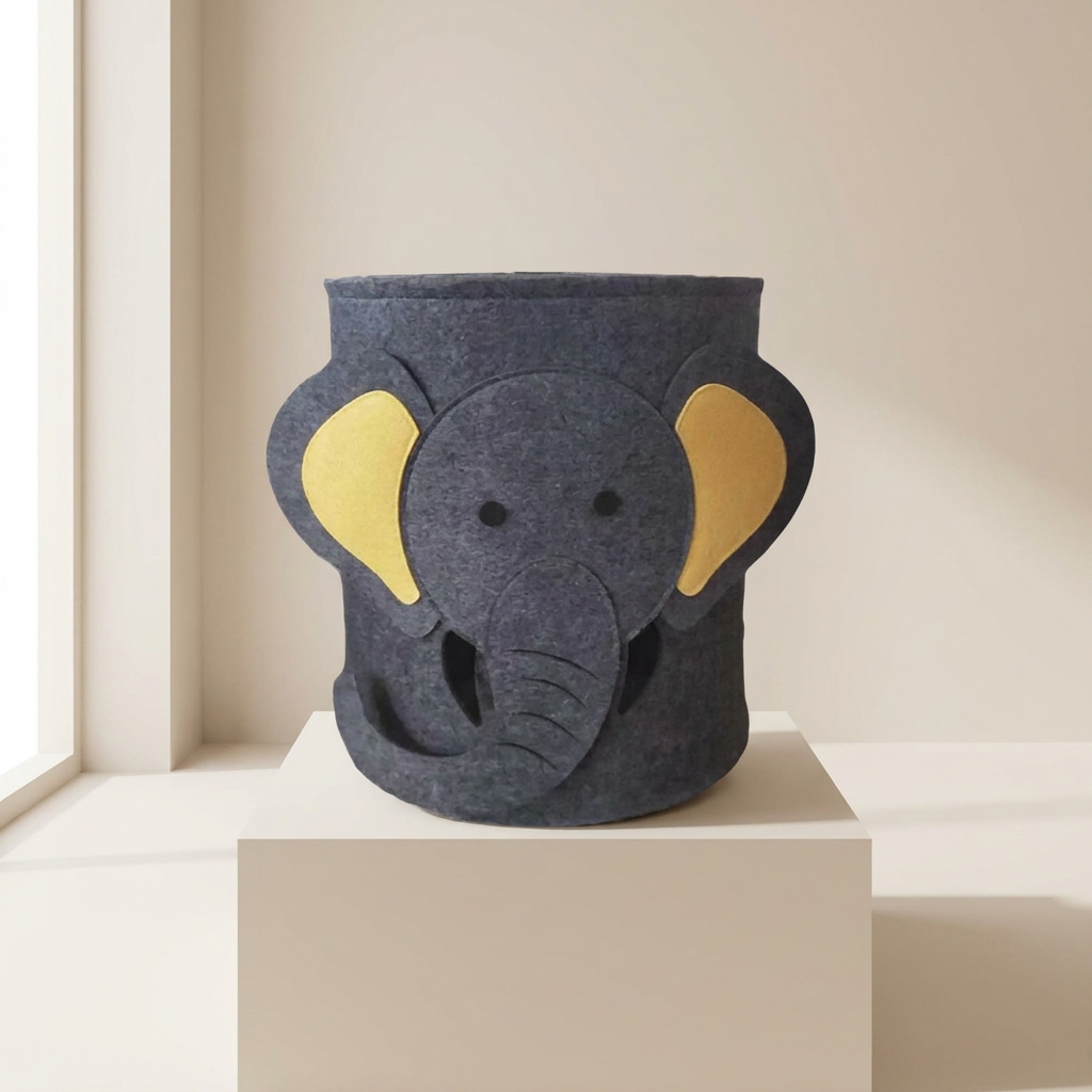 Toy Storage Bag Felt Organizer Portable Collapsible Design