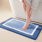 Bath Mat Microfiber Stripe Pattern TPR Backing Indoor Bathroom Floor Mat