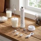 Milk Frother Rechargeable Stainless Steel 3 Speed Settings