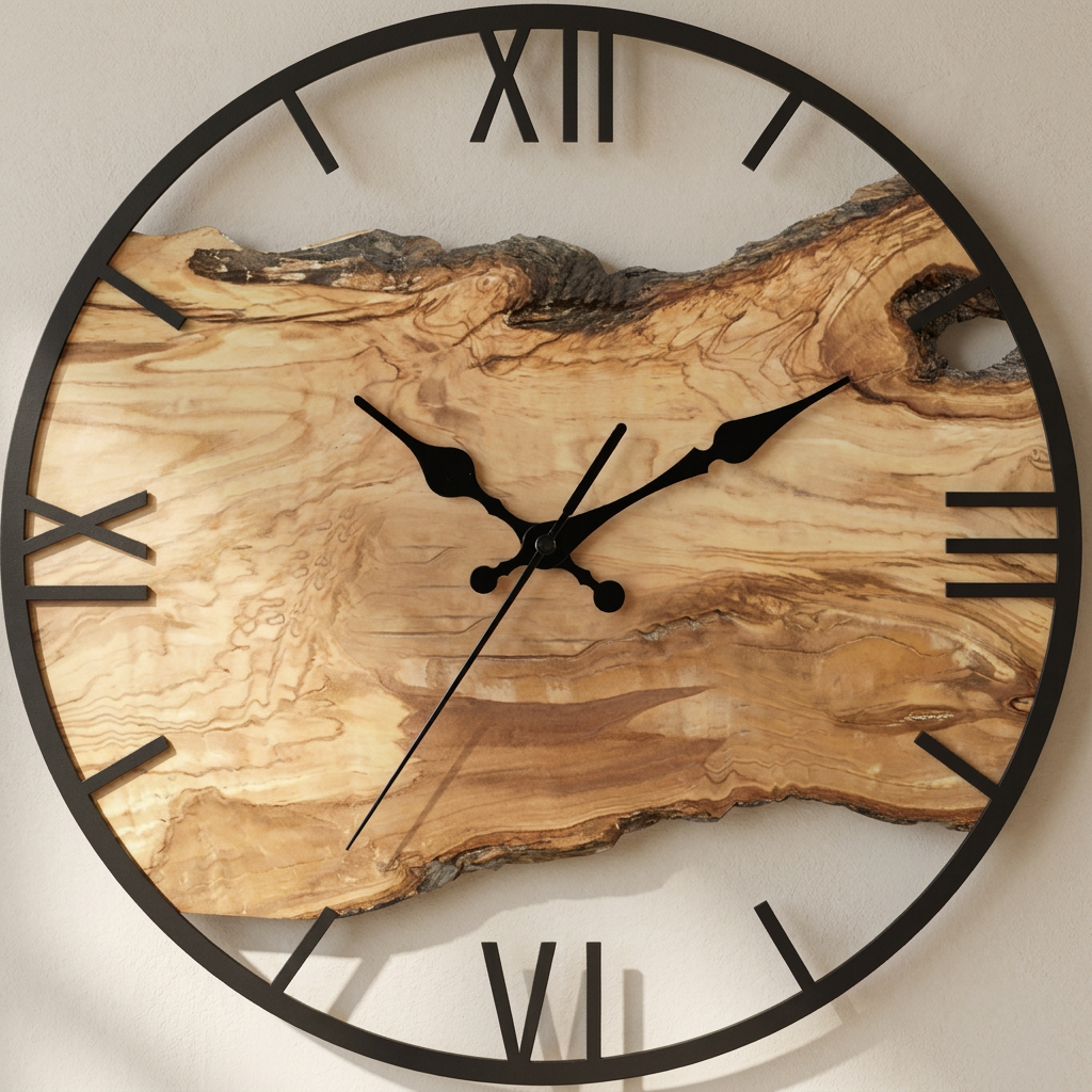Analog Wall Clock Round Acrylic Battery Operated Roman Numeral Display